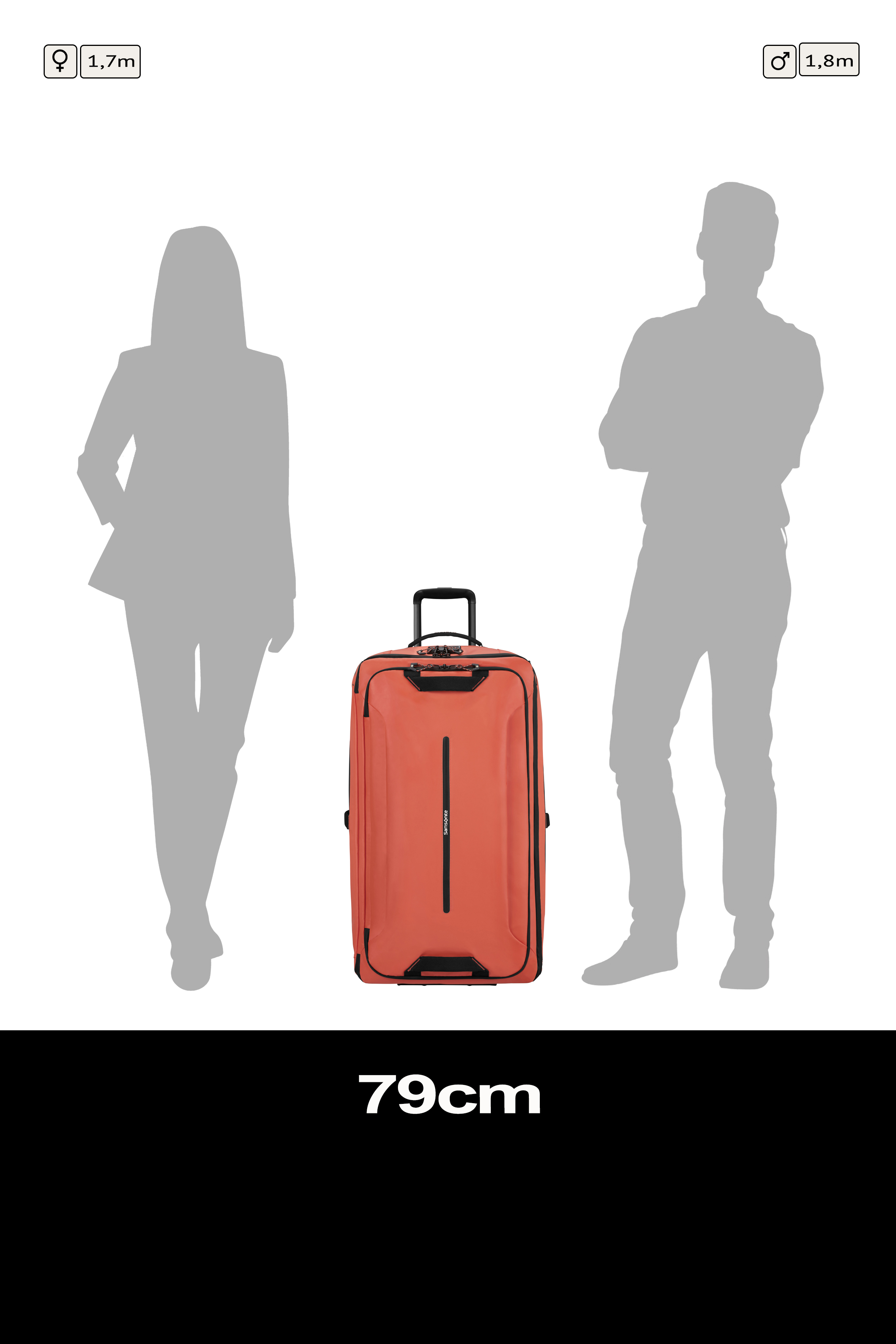 Ecodiver reistas met wielen 79cm